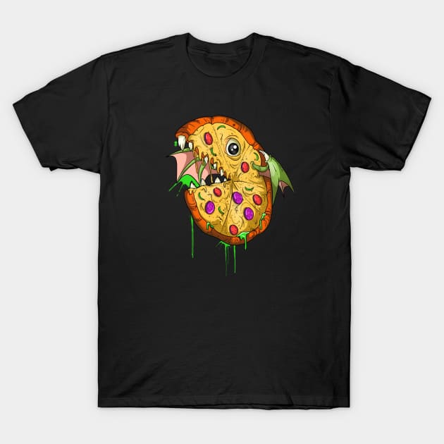 Scary Fish Toppings Pizza T-Shirt by Trendy Black Sheep